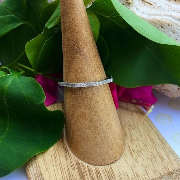 Sterling Silver Octagon CZ Ring Sizes 8,9,11 - Picture 1 of 7